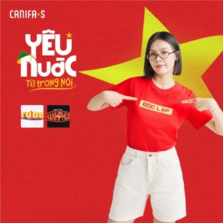  Áo thun Độc lập - Tự do - Hạnh phúc nữ CANIFA mừng Quốc khánh Việt Nam 2 9 6TS25S029 