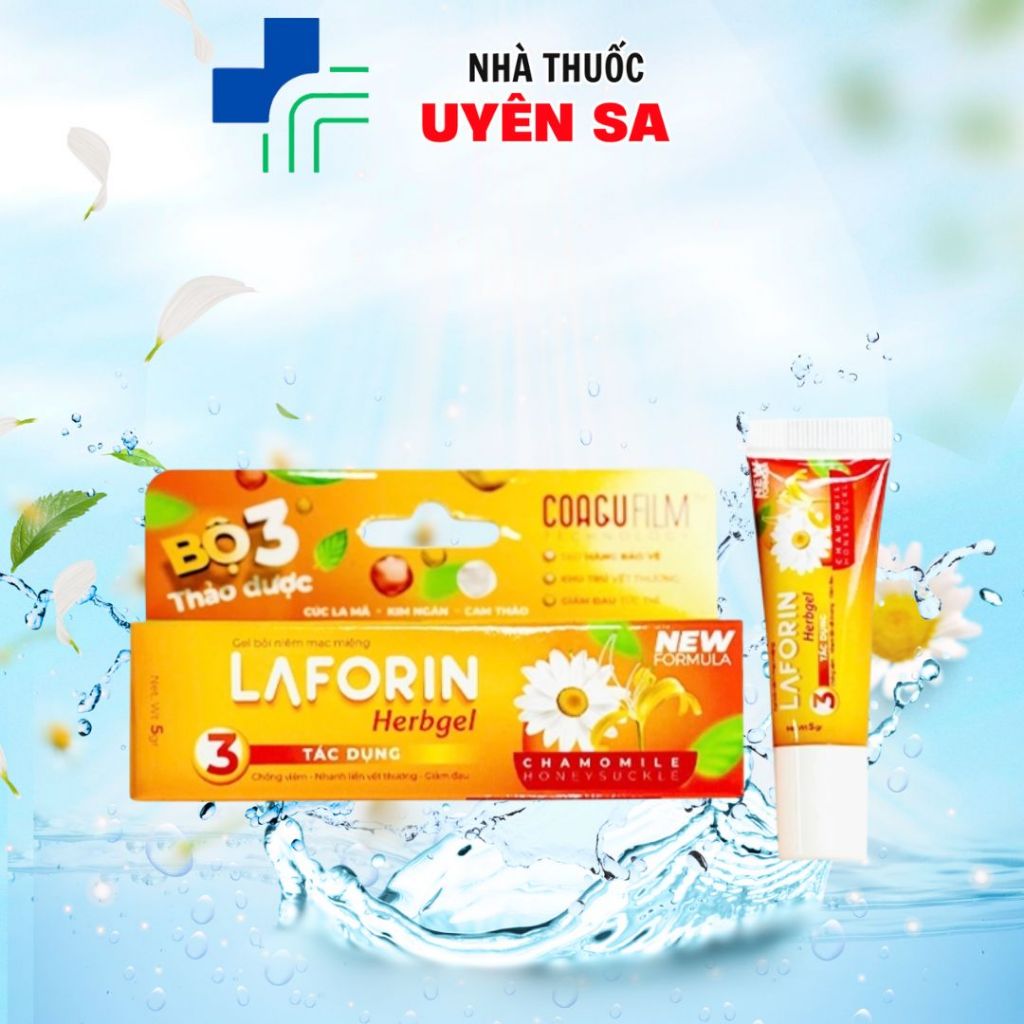 [CHÍNH HÃNG]Gel bôi niêm mạc miệng Laforin Herbgel  bôi nhiệt miệng, sưng lợi sưng nướu, tay chân mi
