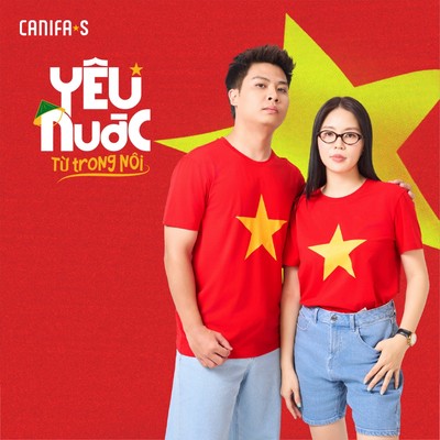 Áo thun unisex người lớn CANIFA áo thun Việt Nam cờ đỏ sao vàng Quốc Khánh 2/9  - BST CANIFA S 5TS25S021