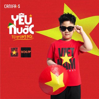 Áo thun Việt Nam áo phông unisex trẻ em cờ đỏ sao vàng CANIFA S mừng quốc khách 2/9 GG 3TS25S013