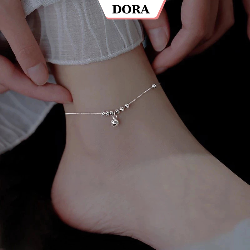 Lắc Chân Mạ Bạc S925 DORA, Lắc Chân Nữ Có Chuông Cao Cấp Thể Điều Chỉnh Độ Dài LC03