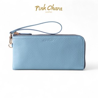 Ví Dài Nữ Khóa Kéo L Da Bò Thật Pink Ohara