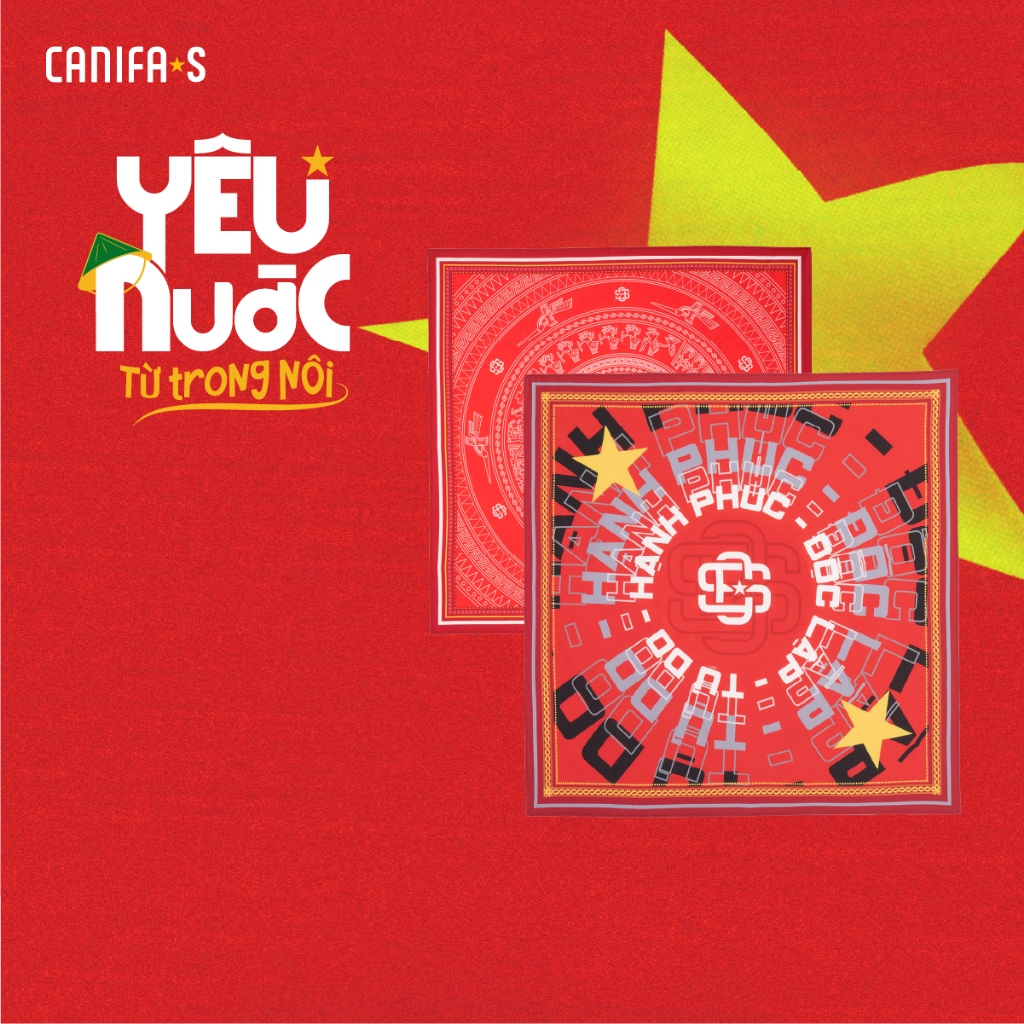 Khăn bandana unisex người lớn CANIFA S Yêu nước từ trong nôi Sao Vàng Quốc Khánh 2/9 CB 5AC25S002
