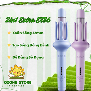  Máy Uốn Tự Động 2in1 EXTRA ET86 Max Tích Hợp Uốn Xoăn Duỗi Ép Tóc Đường Kính 32mm Sóng Lơi  Phủ Gốm Sứ Cao Cấp 