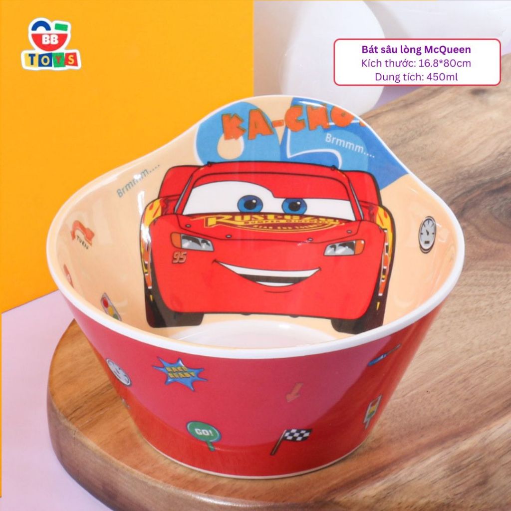 Bát Tô Chén Ăn Cơm Cho Bé ô tô MC Queen Nhựa Melamine MCQ008
