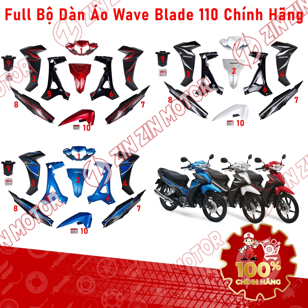 Bộ Dàn Áo Wave Blade 110 2017 - 2025 Chính Hãng - ZZM