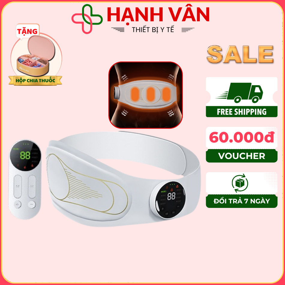 Máy massage xung điện EMS giảm mỡ bụng FITNESS - 1104, đai massage lưng bụng đánh tan mỡ, giảm đau b