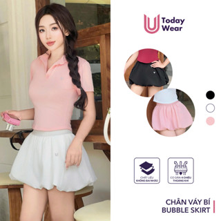 Chân váy ngắn bí ngô Bubble Skirt dáng xoè 2 lớp may sẵn lớp bảo hộ chơi thể thao cầu lông tennis pickleball