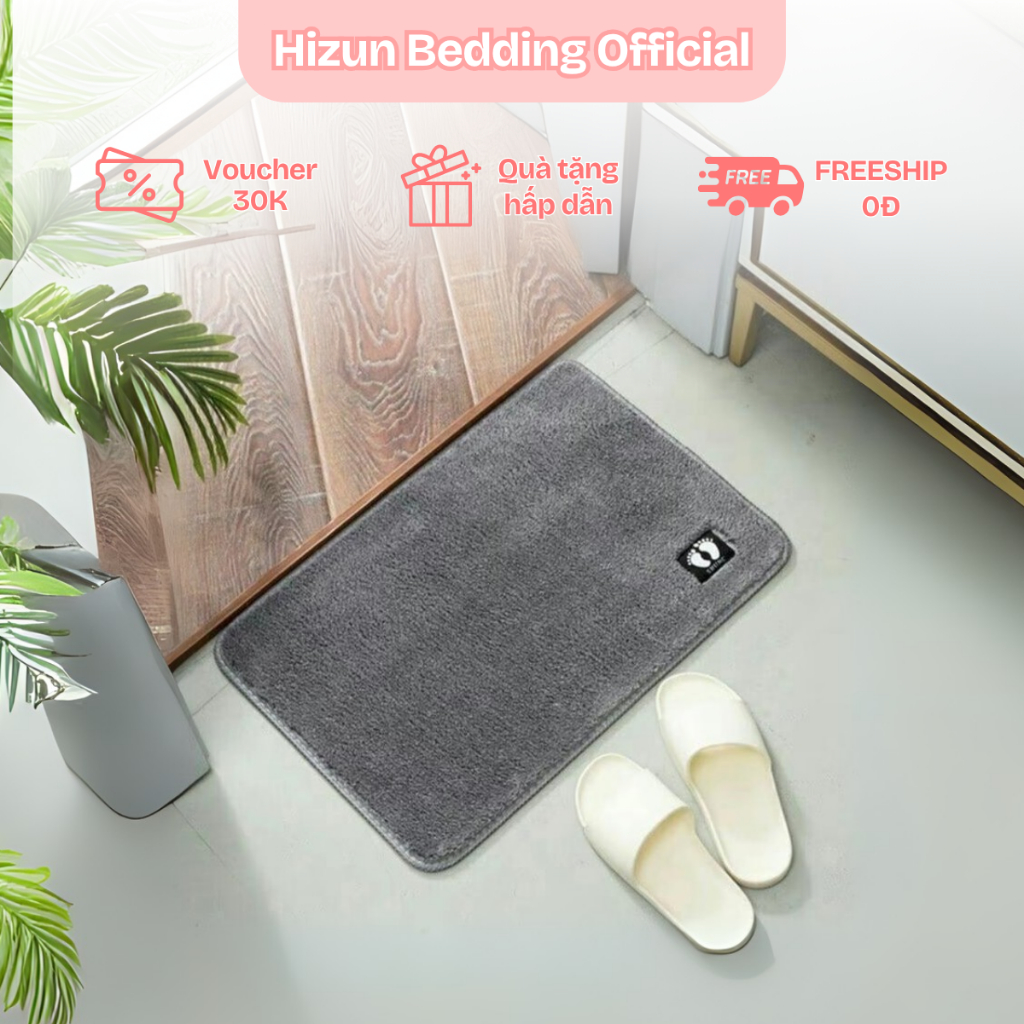 Thảm lau chân, thảm chùi chân lông cừu thấm hứt nước, đế chống trơn trượt ND17