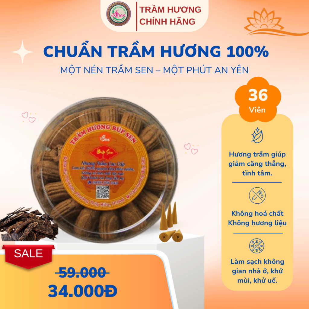 Trầm Hương Búp Sen - Nụ Trầm Sạch, Cao Cấp, Mùi Hương Dịu Nhẹ