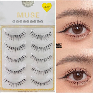 Lông mi giả, Mi gân trong [ MUSE MG64 ] 5 cặp kiểu dáng [ MG64 MUSE ]