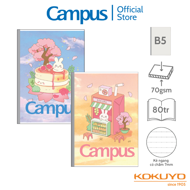 Miền Bắc, Vở kẻ ngang Campus Kawaii 2 khổ B5 80 trang Campus chính hãng