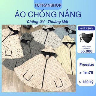  Áo Chống Nắng Cánh Dơi Thô Mát 2 Lớp Chống Uv Freesize Bigsize 
