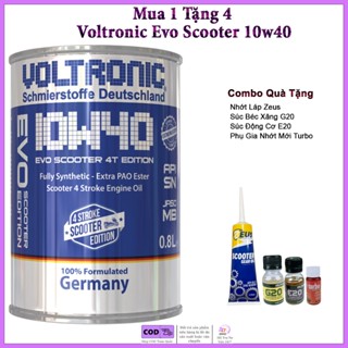   Tặng 4 Quà  Dầu Nhớt Xe Tay Ga Voltronic Evo Scooter 10w40 Tặng Láp Zeus E20 G20 Turbo 