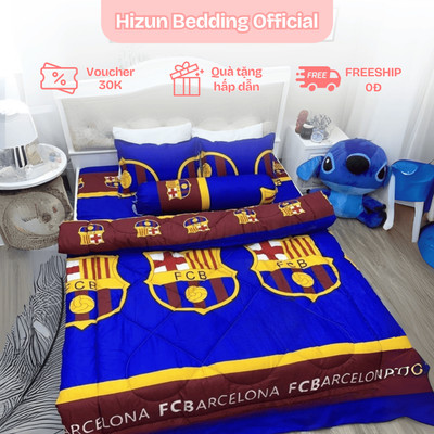 Trọn Bộ Chăn Ga Gối Chần BôNG 5 Món CLB Bóng Đá ND34