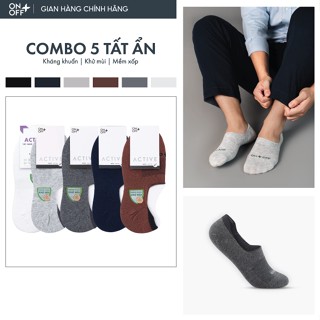 Combo 5 tất vớ nam Ẩn giày lười Cotton công nghệ ULTRA FRESH kháng khuẩn khử mùi - ONOFF 18AN24A153