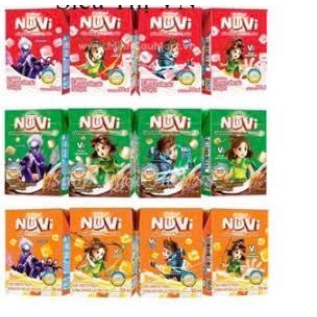 Lốc 4 Sữa Nuvi có thạch Dâu / Cam / Socola lúa mạch Nutifood 110ml