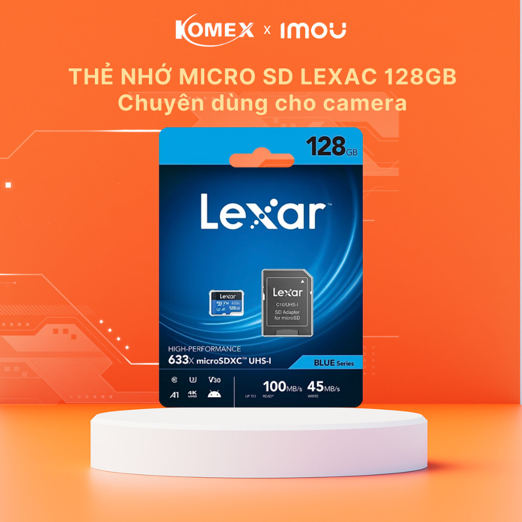 Thẻ Nhớ LEXAR Micro SD 128GB / 256Gb chính hãng, tốc độ cao dùng cho camera - Bảo hành 10 năm