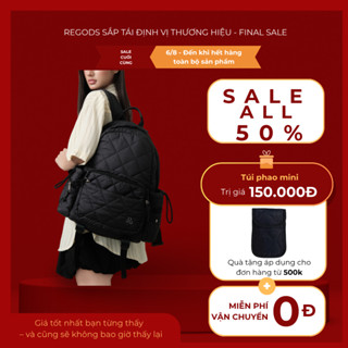[ FINAL SALE ALL 50% ] Balo NOIR Regods chần bông thời trang nam nữ – balo đen chống sốc – đựng laptop 15 inch – đi học,