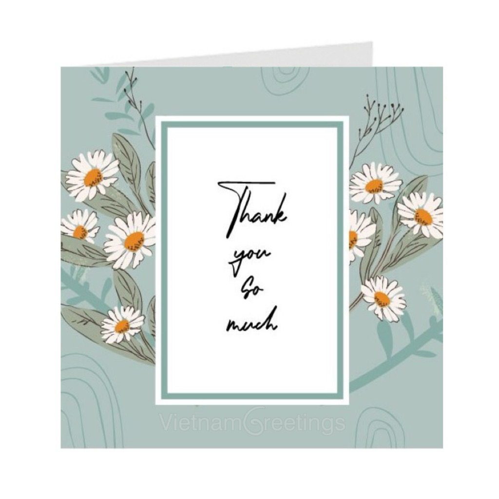 Thiệp thank you - Thiệp Grey nhỏ 9x9cm (kèm phong bì) -09-TY23