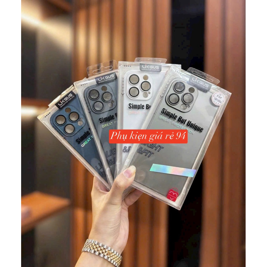 Ốp Chính Hãng Likgus Độ IP 15,15 Pro max Cho IP 11-12-13-14-15 Pro-Plus-Promax - Bảo Vệ Cụm Camera