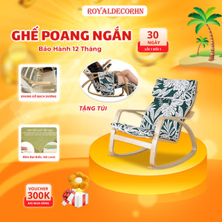   FREESHIP  Ghế Poang Bập Bênh Đọc Sách ROYALDECORHN Ghế Bập Bênh Khung Gỗ Bạch Dương Ghế Tựa Lưng Thư Giãn 