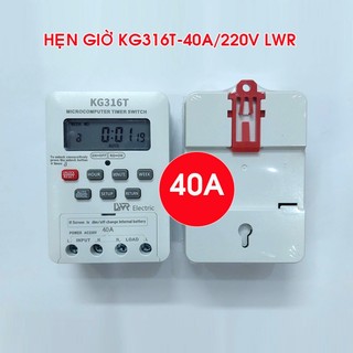Công tắc hẹn giờ Kg316T 40A 220v LWR 16 chương trình bật tắt thiết bị điện có khóa phím, ổ cắm hẹn giờ công suất lớn