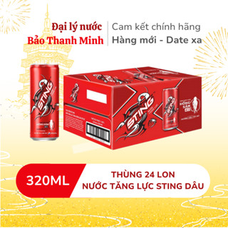   HOẢ TỐC  Nước tăng lực Sting Dâu lon 320ml  Thùng 24 lon   Date xa  