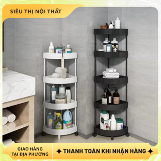  Kệ góc nhựa 3tầng,4 tầng Kệ Nhà Vệ Sinh Để Góc Tường Có Bánh Xe kệ góc tường tam giác 
