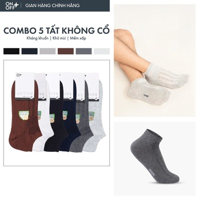Combo 5 tất vớ nam không cổ Cotton công nghệ ULTRA FRESH kháng khuẩn khử mùi - ONOFF 18AP25A147