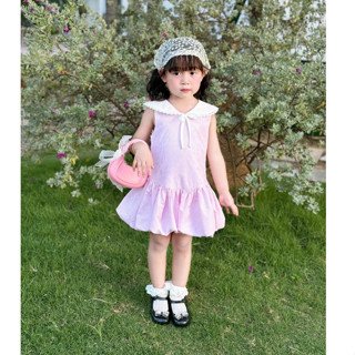 Váy Bé Dáng Bí Cổ Thủy Thủ Phối Ren Đính Nơ Siêu Xinh J7751 ZUN Kids