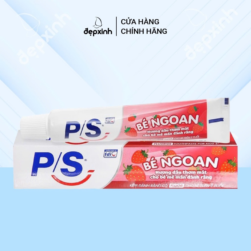 Kem đánh răng PS Bé Ngoan Hương Dâu Thơm Mát cho trẻ em trên 2 tuổi 35g