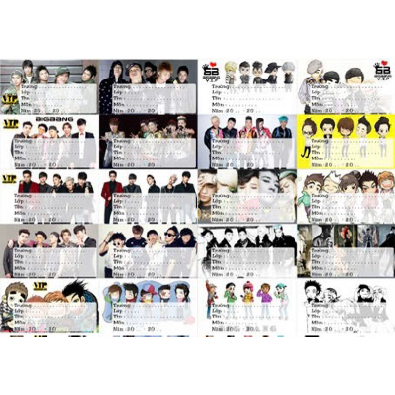 Nhãn vở BIGBANG 20 nhãn