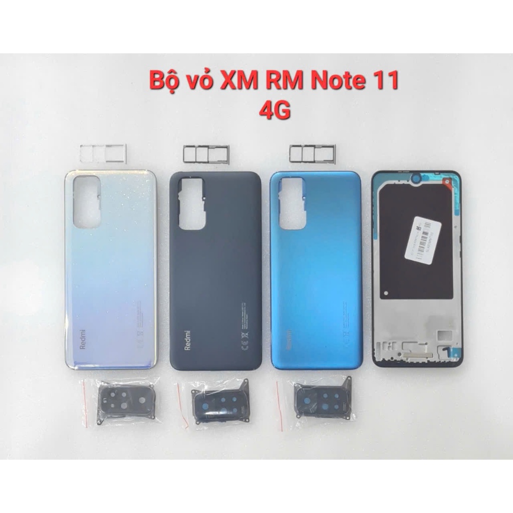 Bộ vỏ Xiaomi Redmi Note 11 4G (gồm vỏ, lưng, xương, phím bấm, kính cam, khe sim)