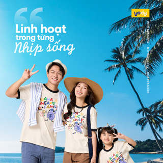 [Đồng giá] Áo thun YODY đồng phục gia đình Stitch Ohana Means Family vải cotton thoáng mát, thấm hút WCTS25S328