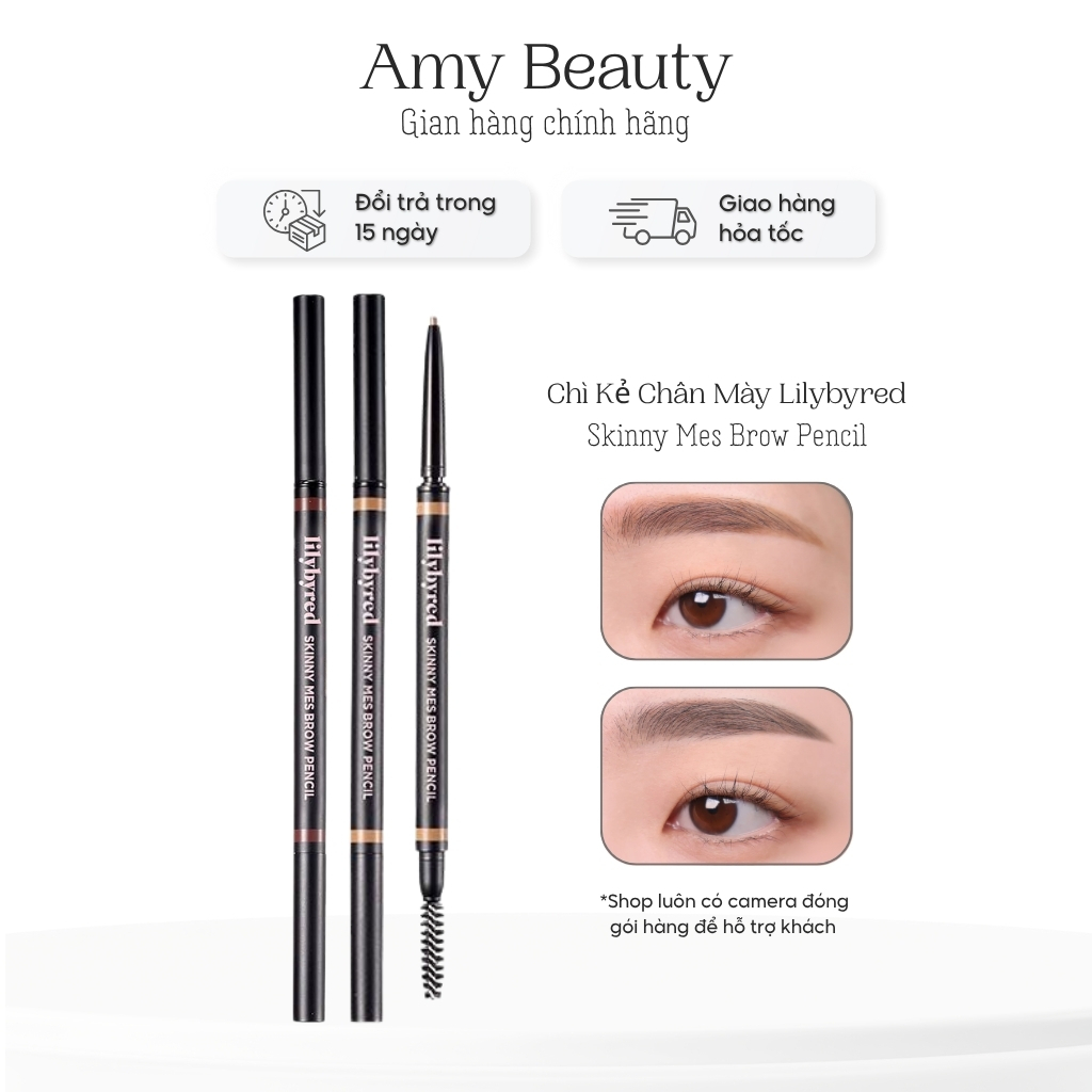 Bút Chì Kẻ Lông Mày Siêu Mảnh LILYBYRED Skinny Mes Eyebrow Pencil 0.08g