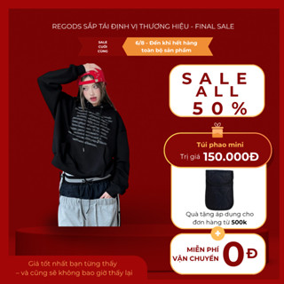 [ FINAL SALE ALL 50% ] Áo hoodie nỉ bông in dập nổi REGODS form rộng unisex nam nữ nỉ lót bông 370gsm - Hoodie inner Sel