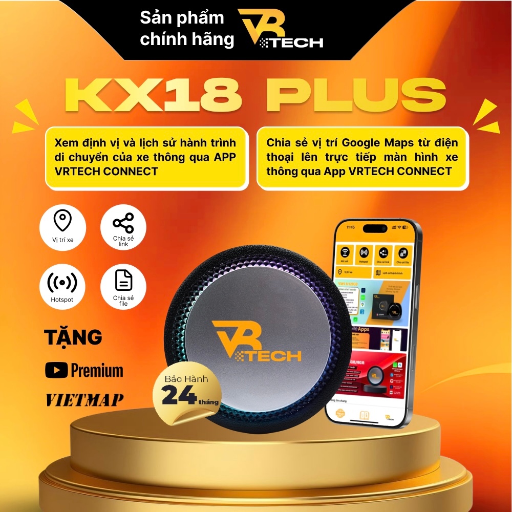 Android Box Ô Tô 2026 Chính Hãng VRTECH KX-18 Plus & Pro 2025 Chính Hãng, 2 Phiên Bản CPU 8 Nhân QCM6115,QCM6225,Carplay | BigBuy360 - bigbuy360.vn