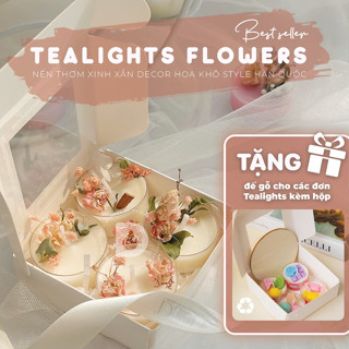  Nến thơm Tealight hoa khô DATELIGHTS CANDLE - DATENEYLAND STYLE HÀN QUỐC KÈM HỘP 