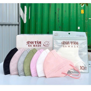  100 chiếc khẩu trang 6A Anh Tâm Kháng Khuẩn 4 lớp Chống bụi mịn chống nắng che nắng gò má 