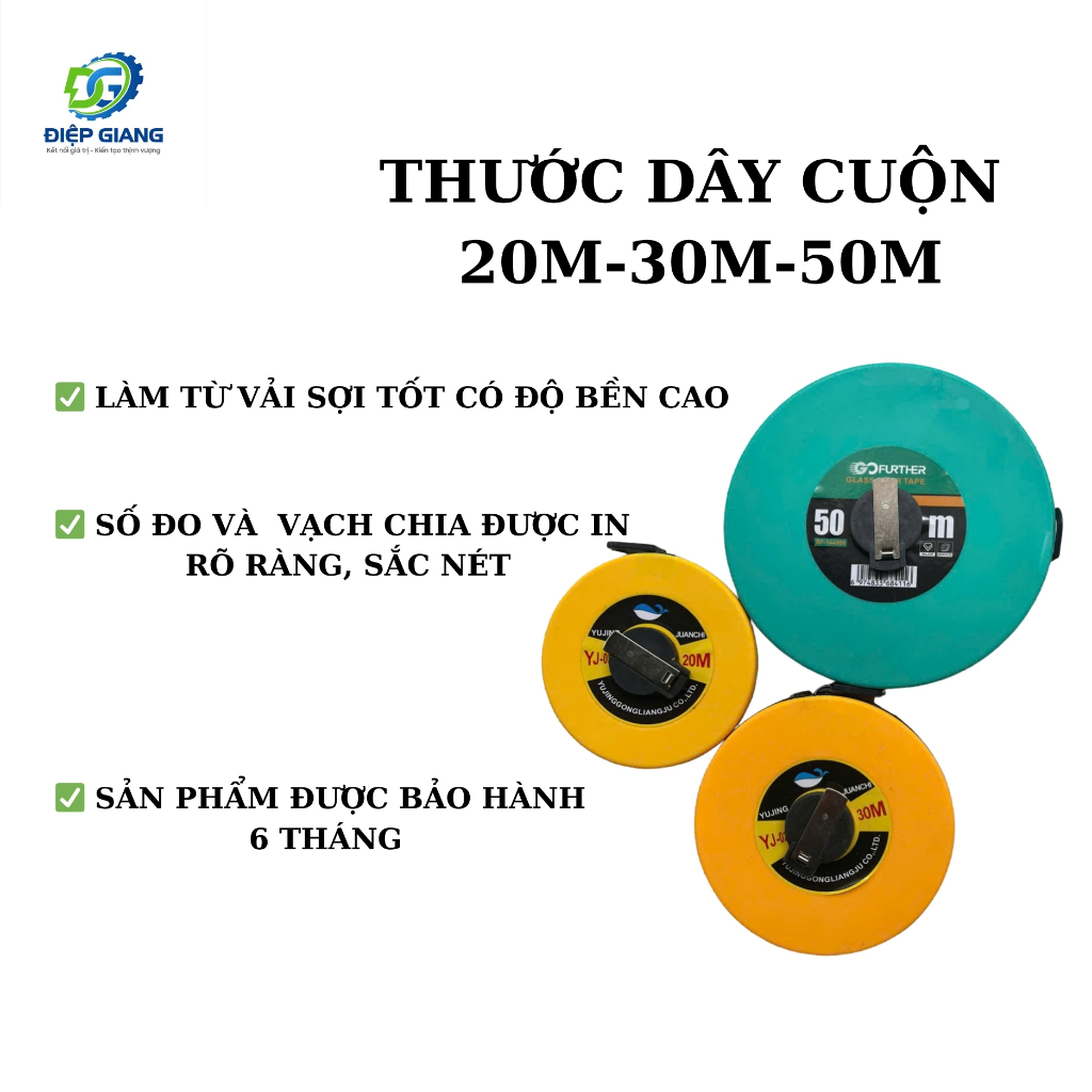 Thước Dây, Thước Cuộn 20m, 30m, 50m Cao Cấp Chuyên Dùng Trong Đo Đạc
