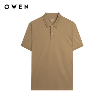Owen - Áo polo Bodyfit APV252544 màu Nâu chất liệu Poly recycled (Renu)