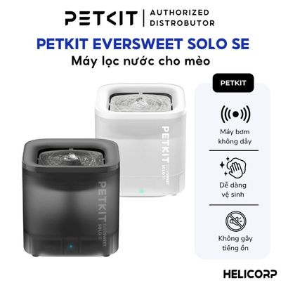 Đài Phun Nước Cho Chó, Cho Mèo Bơm Không Dây Petkit Eversweet Solo SE, Máy Lọc Nước Cho Chó Mèo  - HeLiCorp