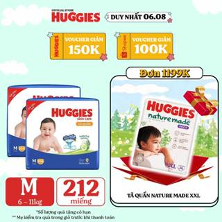 [KOL LIVE] Combo 2 Tã quần Huggies Skincare Mega Jumbo M106/L96+8/XL84+4/XXL76+4