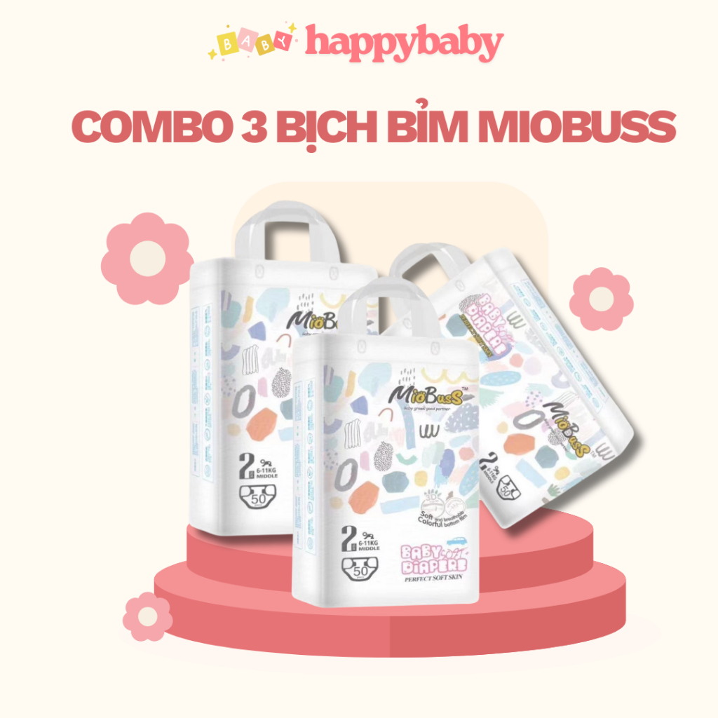 [Miobuss 150 miếng] Combo 3 Bịch 150 Miếng  Bỉm/Tã Quần/Dán Miobuss đủ size S đến 4XL Cho Bé
