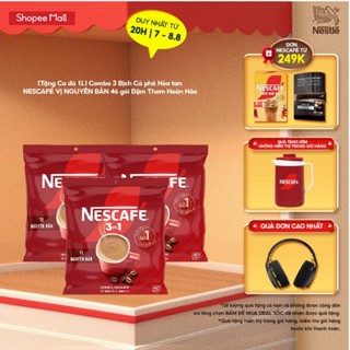 [Tặng Ca đá Nescafe] Combo 3 Bịch Cà phê Hòa tan NESCAFÉ VỊ NGUYÊN BẢN 46 gói Đậm Thơm Hoàn Hảo
