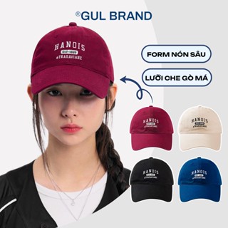 Mũ/nón lưỡi trai cho nam nữ form sâu chất kaki Hàn thêu chữ Hà Nội Form mềm Full Tag Box - GUL