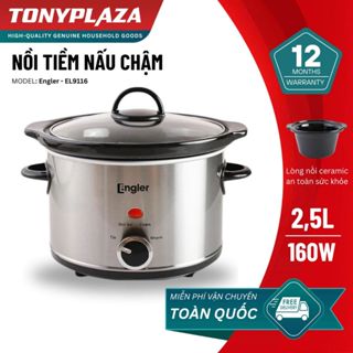 Nồi tiềm nấu chậm Engler EL9116 dung tích 2.5L lòng sứ ceramic cao cấp,nấu cháo – chè  – kho – hầm