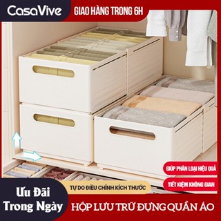  Hộp Nhựa Lưu Trữ Tủ Quần Áo Điều Chỉnh Kích Thước Hộp Để Bàn Thùng Đựng Đồ Nhà Bếp CASAVIVE 