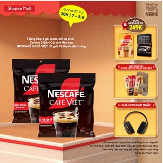 [Tặng hộp 4 gói nước cốt cà phê] Combo 2 Bịch Cà phê Hòa tan NESCAFÉ CAFÉ VIỆT 35 gói Vị Mạnh đặc trưng